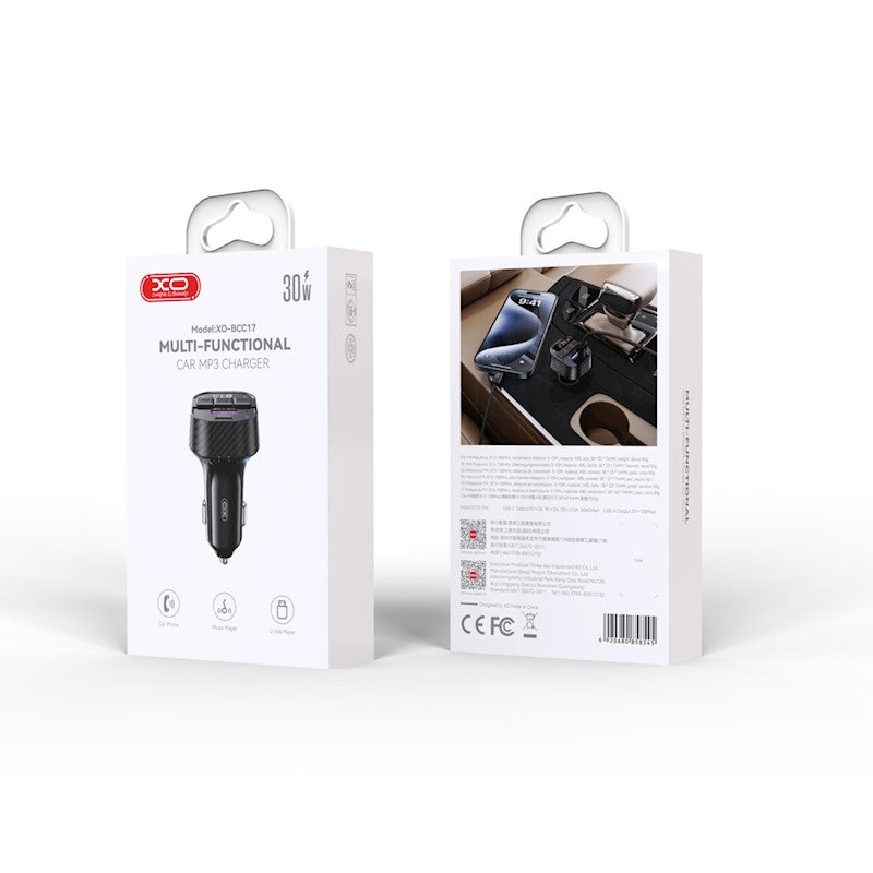 XO transmitter FM BCC17 Bluetooth MP3 car charger 30W black