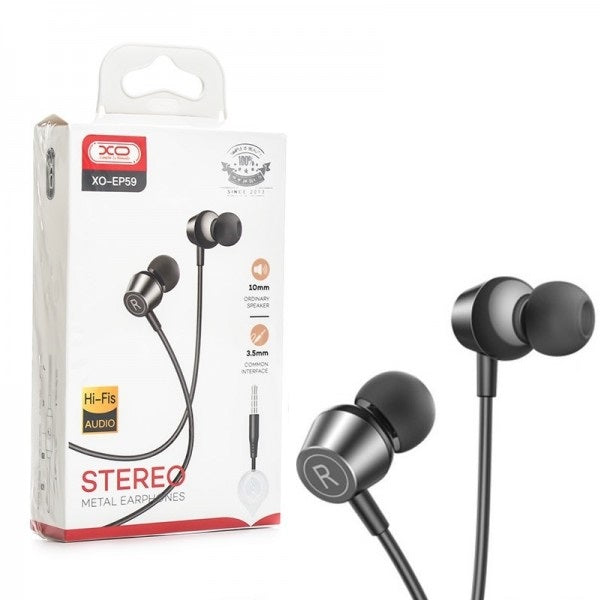 XO EP59 Iron Man Oblique In Ear Headphones For Mobile Phone 3.5MM - Black