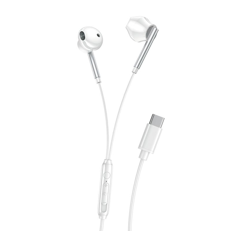 XO EP66 Crescent Type-C Flat Handsfree Digital Decoding Earphones