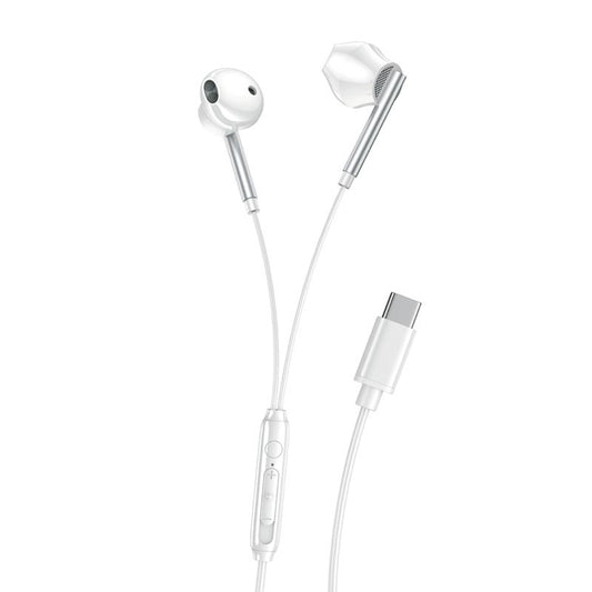 XO EP66 Crescent Type-C Flat Handsfree Digital Decoding Earphones